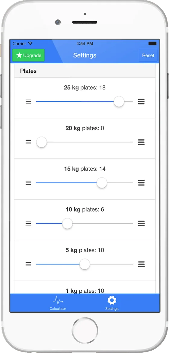 Barbell Plate Calculator App Settings