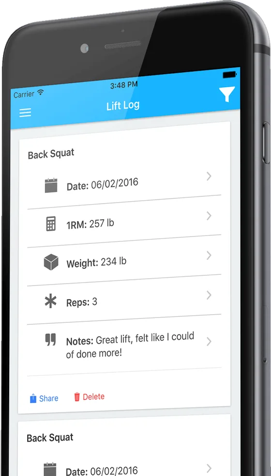 One Rep Max screenshot