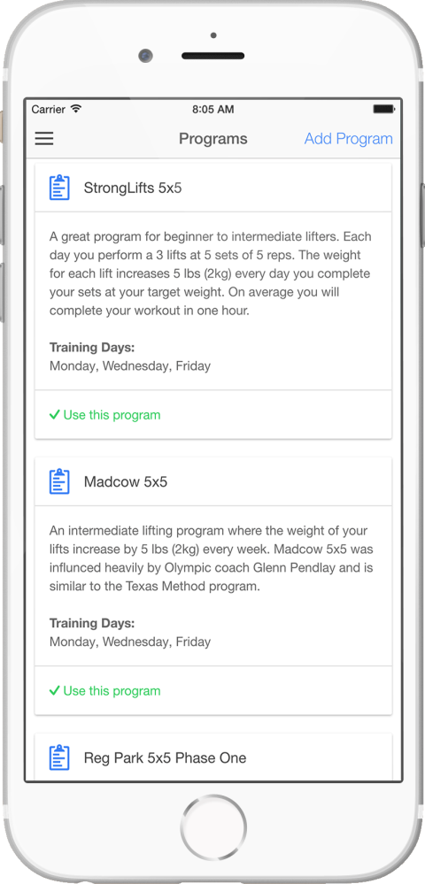 5x5 discount workout app